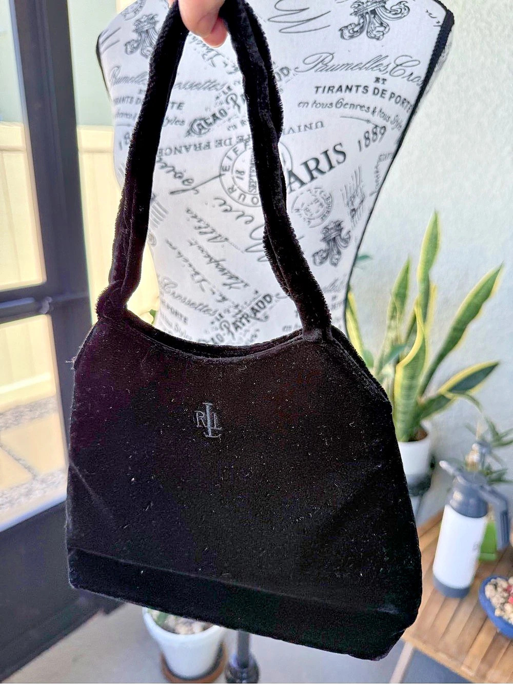 Lauren Ralph Lauren Black Velvet small Bag